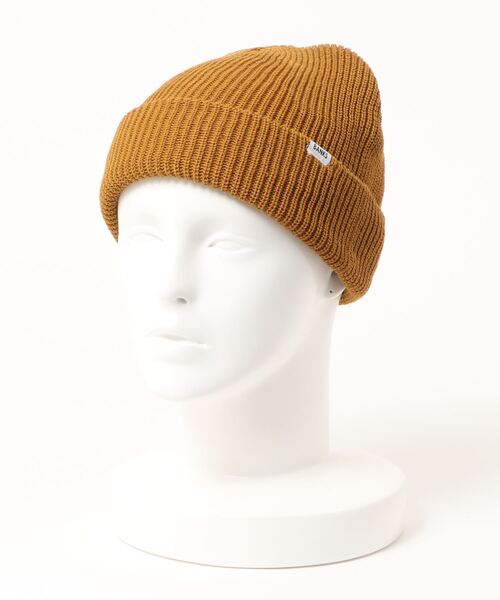 BANKS（バンクス）の「BE0034 / BANKS(バンクス)ワンポイントロゴ入り無地ニットキャップ（ビーニー）（ニットキャップ/ビーニー・メンズ・ブルー/ヘザーグレー/キャメル・FREE）」の3枚目の写真
