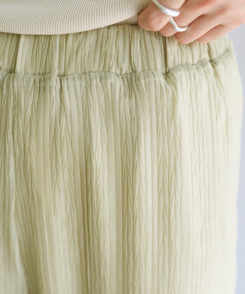 select MOCA(セレクトモカ)の「【新色追加】2021 SS クリンクルシフォンリラックスパンツ(その他パンツ・レディース・ライトグリーン/アイボリー/ライトイエロー/ブラウン/ブルー・FREE)」の9枚目の写真