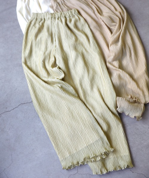 select MOCA(セレクトモカ)の「【新色追加】2021 SS クリンクルシフォンリラックスパンツ(その他パンツ・レディース・ライトグリーン/アイボリー/ライトイエロー/ブラウン/ブルー・FREE)」の12枚目の写真