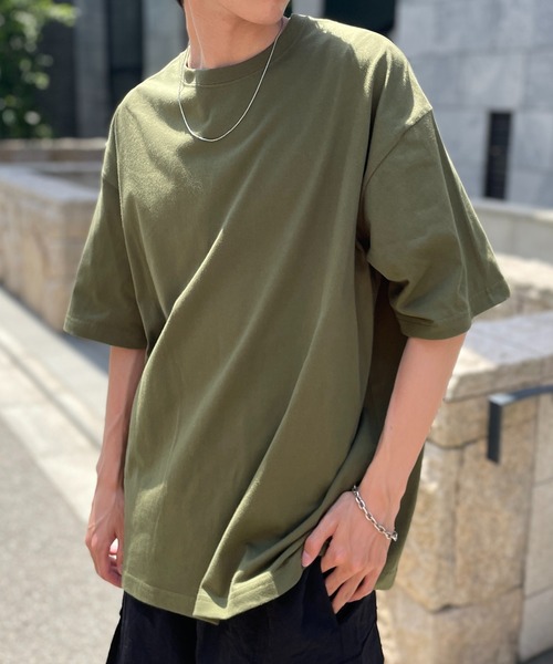 United Athle（ユナイテッドアスレ）の「【United Athle】5.6オンス プレミアムコットン ビッグシルエット ボクシーTシャツ 半袖無地Tシャツ 短丈 5508（Tシャツ/カットソー・メンズ・ホワイト/ブラック/ライトピンク/グレー/ライトグリーン/ライトブルー/カーキ/オリーブ/ネイビー/ベージュ/ライトパープル・S/M/L/XL/XXL）」の5枚目の写真