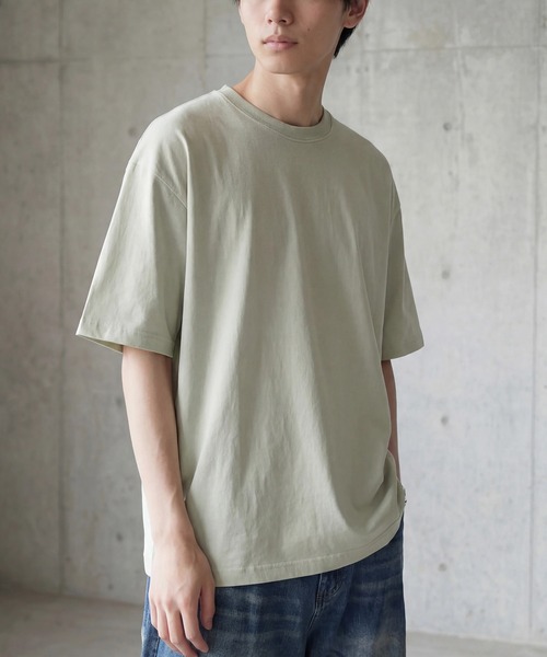 United Athle（ユナイテッドアスレ）の「【United Athle】5.6オンス プレミアムコットン ビッグシルエット ボクシーTシャツ 半袖無地Tシャツ 短丈 5508（Tシャツ/カットソー・メンズ・ホワイト/ブラック/ライトピンク/グレー/ライトグリーン/ライトブルー/カーキ/オリーブ/ネイビー/ベージュ/ライトパープル・S/M/L/XL/XXL）」の7枚目の写真