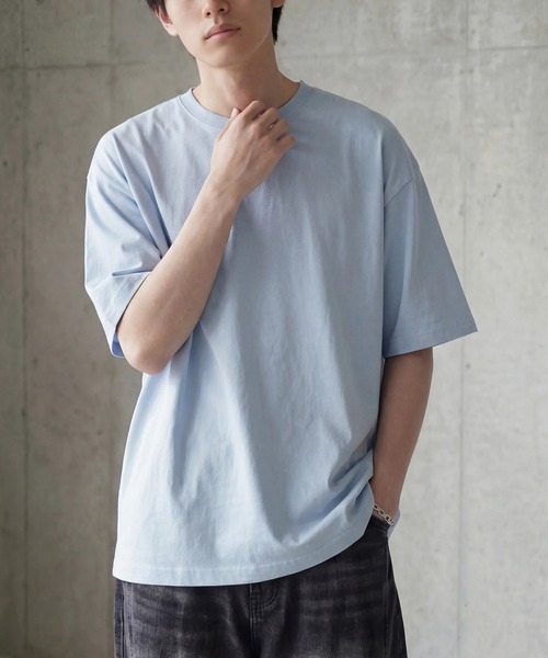 United Athle（ユナイテッドアスレ）の「【United Athle】5.6オンス プレミアムコットン ビッグシルエット ボクシーTシャツ 半袖無地Tシャツ 短丈 5508（Tシャツ/カットソー・メンズ・ホワイト/ブラック/ライトピンク/グレー/ライトグリーン/ライトブルー/カーキ/オリーブ/ネイビー/ベージュ/ライトパープル・S/M/L/XL/XXL）」の8枚目の写真