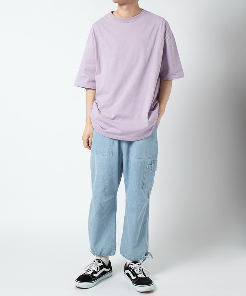 United Athle（ユナイテッドアスレ）の「【United Athle】5.6オンス プレミアムコットン ビッグシルエット ボクシーTシャツ 半袖無地Tシャツ 短丈 5508（Tシャツ/カットソー・メンズ・ホワイト/ブラック/ライトピンク/グレー/ライトグリーン/ライトブルー/カーキ/オリーブ/ネイビー/ベージュ/ライトパープル・S/M/L/XL/XXL）」の13枚目の写真