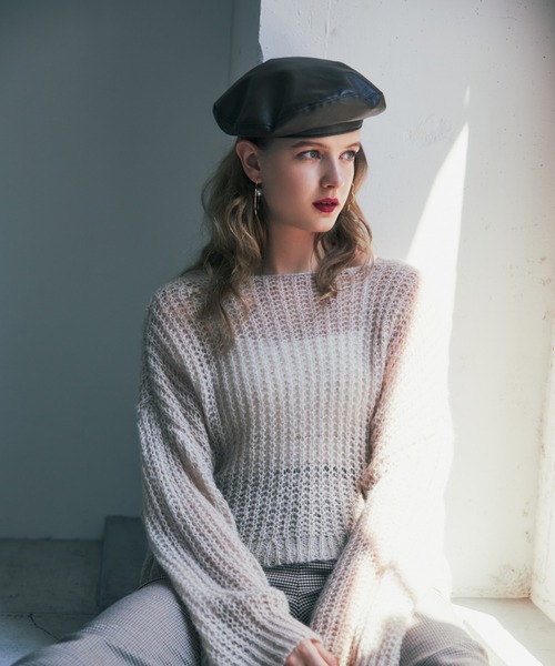 Chico（チコ）の「フェイクレザーベレー帽（ハンチング/ベレー帽・レディース・ブラック/ブラウン・FREE）」の10枚目の写真