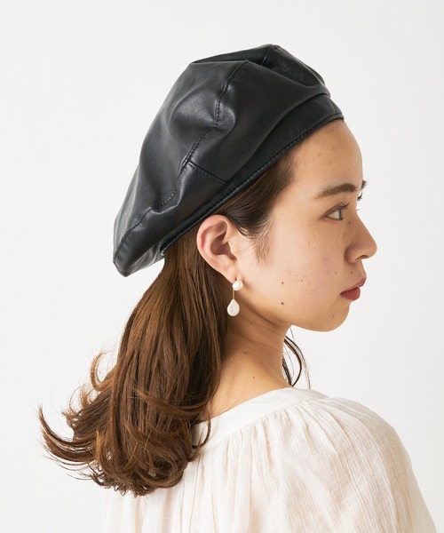 Chico（チコ）の「フェイクレザーベレー帽（ハンチング/ベレー帽・レディース・ブラック/ブラウン・FREE）」の15枚目の写真