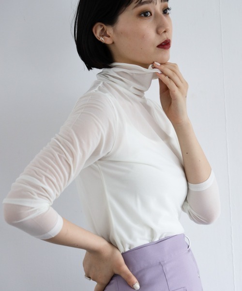 PAGEBOY（ページボーイ）の「シアータートルインナーセット（Tシャツ/カットソー・レディース・ホワイト/ブラック/ブルー系その他・FREE）」の2枚目の写真