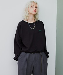 AIVER | CASPER JOHN AIVER　シルキーインターロックドローコードクロップドスウェット(スウェット)