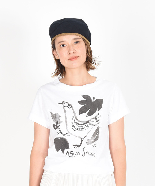 45R 山ものがたりのプリントTシャツ 45R（フォーティファイブアール）の「山ものがたりのプリントT