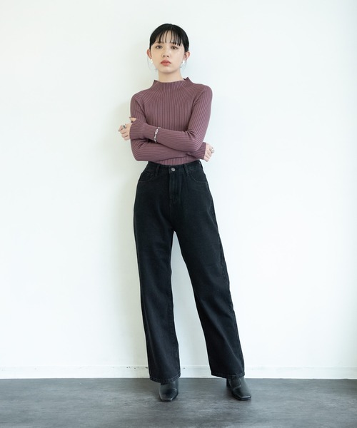 Aunt Marie's(アントマリーズ)の「ストレッチリブハイネックニット /AUNTMARIE'S(ニット/セーター・レディース・ブラック/パープル/ブラウン/グリーン/アイボリー/モカ/ブルー/ライトグレー・FREE)」の14枚目の写真