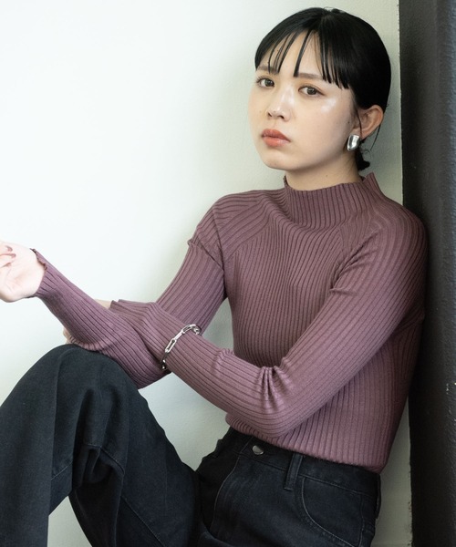 Aunt Marie's(アントマリーズ)の「ストレッチリブハイネックニット /AUNTMARIE'S(ニット/セーター・レディース・ブラック/パープル/ブラウン/グリーン/アイボリー/モカ/ブルー/ライトグレー・FREE)」の18枚目の写真