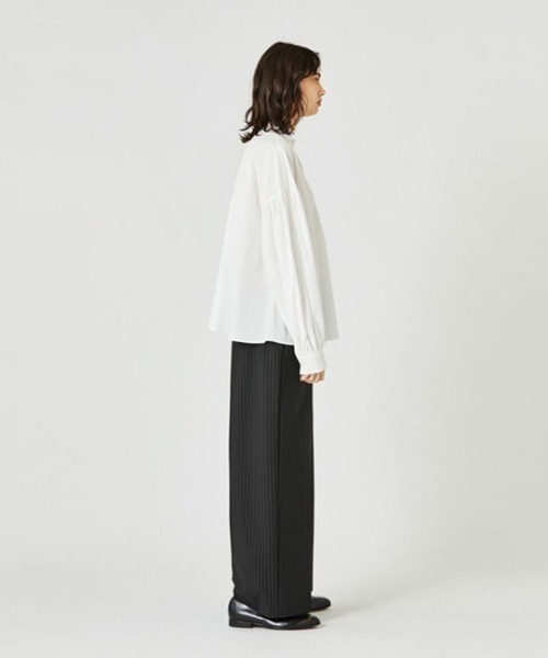 ミディウミソリッド MIDIUMISOLID *デザインヘム長袖Tシャツ*カットソー綿混ブラック黒プルオーバー(1-2411-86)【70L42】 MIDIUMISOLID（ミディウミソリッド）Tシャツ・カットソー 黒