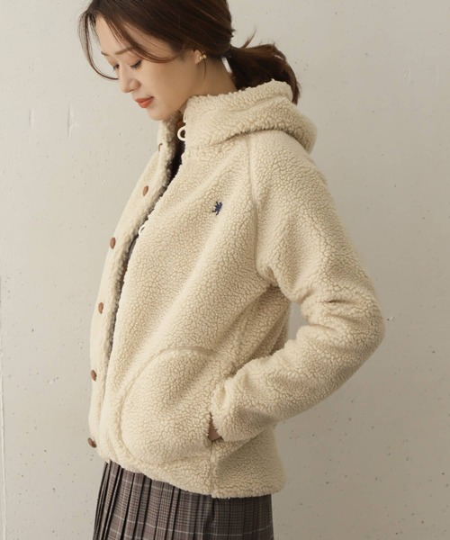 URBAN RESEARCH DOORS（アーバンリサーチドアーズ）の「GYMPHLEX　T/A ボアフードジャケット（ブルゾン・レディース・アイボリー/ネイビー・16）」の12枚目の写真