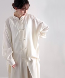 classicalelf | 最旬、チャイナ風。ロング丈バンドカラーシャツ(シャツ/ブラウス)