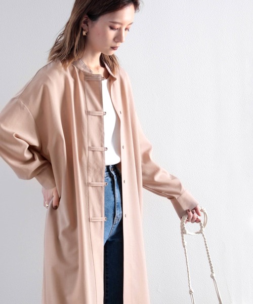 classicalelf(クラシカルエルフ)の「最旬、チャイナ風。ロング丈バンドカラーシャツ(シャツ/ブラウス・レディース・アイボリー/グレイッシュベージュ・MEDIUM/LARGE/X-LARGE)」の20枚目の写真