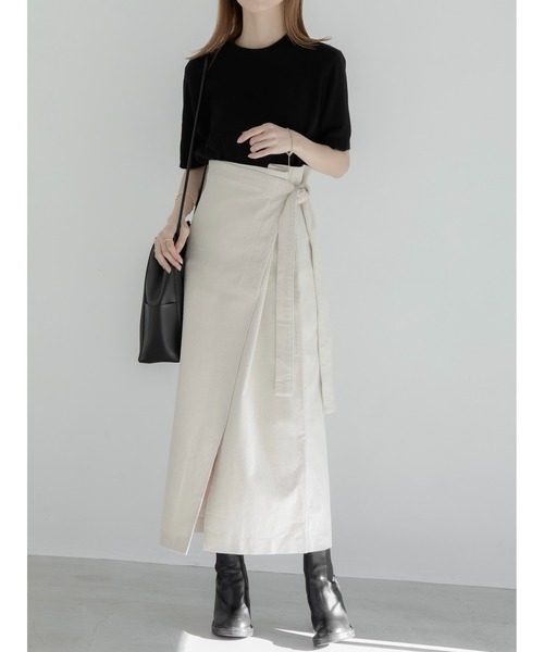 amel（エイメル）の「コーデュロイラップスカート（スカート・レディース・アイボリー・FREE）」の6枚目の写真