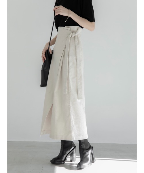 amel（エイメル）の「コーデュロイラップスカート（スカート・レディース・アイボリー・FREE）」の8枚目の写真