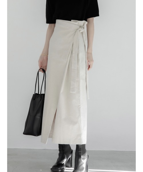 amel（エイメル）の「コーデュロイラップスカート（スカート・レディース・アイボリー・FREE）」の7枚目の写真