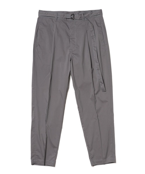 MR.OLIVE】BELTED WIDE TAPERED PANTS グレー