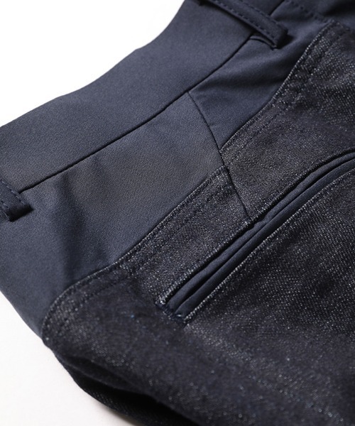 ADAM ET ROPE'（アダムエロペ）の「リコンストラスト ルーズテーパード スラックスデニム（デニムパンツ・メンズ・ダークインディゴブルー/ライトインディゴブルー・M/L）」の5枚目の写真