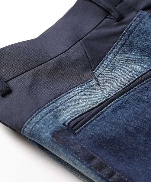 ADAM ET ROPE'（アダムエロペ）の「リコンストラスト ルーズテーパード スラックスデニム（デニムパンツ・メンズ・ダークインディゴブルー/ライトインディゴブルー・M/L）」の12枚目の写真