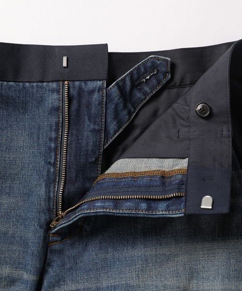 ADAM ET ROPE'（アダムエロペ）の「リコンストラスト ルーズテーパード スラックスデニム（デニムパンツ・メンズ・ダークインディゴブルー/ライトインディゴブルー・M/L）」の3枚目の写真