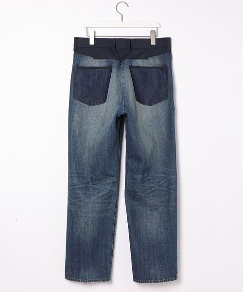ADAM ET ROPE'（アダムエロペ）の「リコンストラスト ルーズテーパード スラックスデニム（デニムパンツ・メンズ・ダークインディゴブルー/ライトインディゴブルー・M/L）」の10枚目の写真