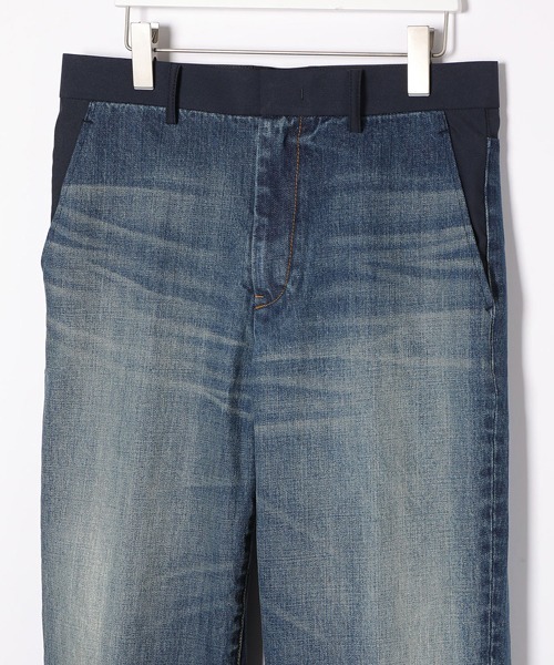 ADAM ET ROPE'（アダムエロペ）の「リコンストラスト ルーズテーパード スラックスデニム（デニムパンツ・メンズ・ダークインディゴブルー/ライトインディゴブルー・M/L）」の6枚目の写真