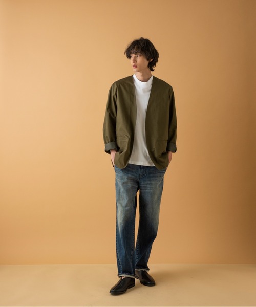 ADAM ET ROPE'（アダムエロペ）の「リコンストラスト ルーズテーパード スラックスデニム（デニムパンツ・メンズ・ダークインディゴブルー/ライトインディゴブルー・M/L）」の15枚目の写真