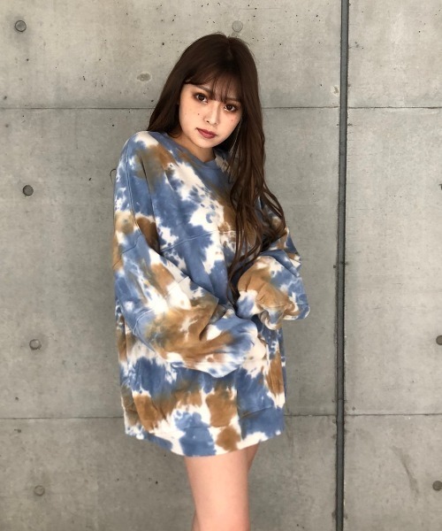 ENVYM（アンビー）の「タイダイステッチＰＯ（スウェット・レディース・ブラック/ブルー/サックスブルー/カーキ・FREE）」の3枚目の写真