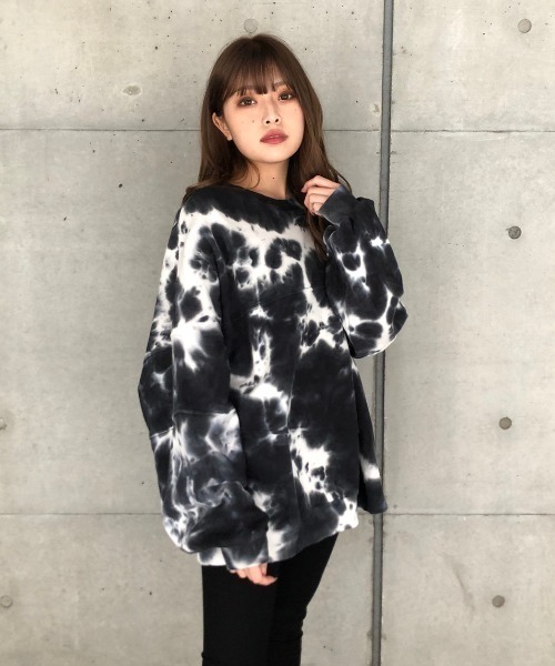 ENVYM（アンビー）の「タイダイステッチＰＯ（スウェット・レディース・ブラック/ブルー/サックスブルー/カーキ・FREE）」の2枚目の写真