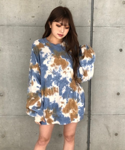 ENVYM（アンビー）の「タイダイステッチＰＯ（スウェット・レディース・ブラック/ブルー/サックスブルー/カーキ・FREE）」の12枚目の写真