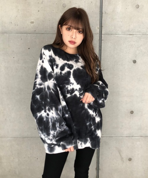 ENVYM（アンビー）の「タイダイステッチＰＯ（スウェット・レディース・ブラック/ブルー/サックスブルー/カーキ・FREE）」の14枚目の写真