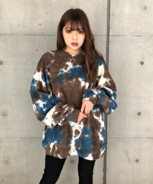 ENVYM（アンビー）の「タイダイステッチＰＯ（スウェット・レディース・ブラック/ブルー/サックスブルー/カーキ・FREE）」の19枚目の写真