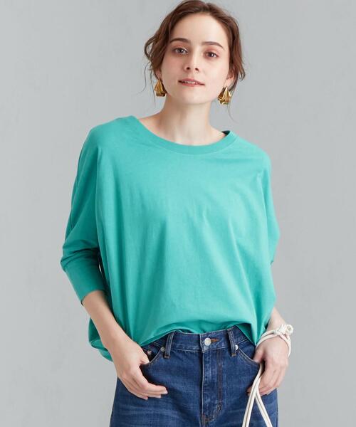 green label relaxing（グリーンレーベルリラクシング）の「CFC ハイゲージ ドルマン プルオーバー カットソー / ボーダー（Tシャツ/カットソー・レディース・その他1/ホワイト/ケリー/ブラック・FREE）」の4枚目の写真
