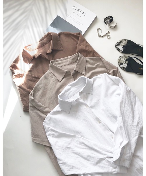 She's Closet（シーズクローゼット）の「オーバーサイズ長袖ロング丈シャツワンピース（シャツワンピース・レディース・ホワイト/ベージュ/ライトブルー・FREE）」の20枚目の写真