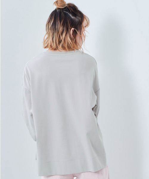 CONVERSE（コンバース）の「【ＣＯＮＶＥＲＳＥ】コンバース シルケットワンポイントロンＴｅｅ（Tシャツ/カットソー・レディース・ブルー/グレー/チャコール・M）」の4枚目の写真