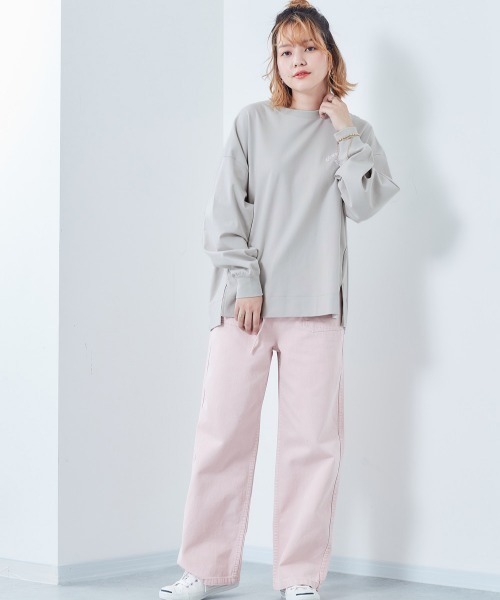 CONVERSE（コンバース）の「【ＣＯＮＶＥＲＳＥ】コンバース シルケットワンポイントロンＴｅｅ（Tシャツ/カットソー・レディース・ブルー/グレー/チャコール・M）」の8枚目の写真