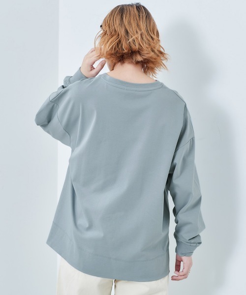 CONVERSE（コンバース）の「【ＣＯＮＶＥＲＳＥ】コンバース シルケットワンポイントロンＴｅｅ（Tシャツ/カットソー・レディース・ブルー/グレー/チャコール・M）」の10枚目の写真