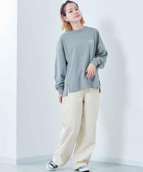 CONVERSE（コンバース）の「【ＣＯＮＶＥＲＳＥ】コンバース シルケットワンポイントロンＴｅｅ（Tシャツ/カットソー・レディース・ブルー/グレー/チャコール・M）」の11枚目の写真
