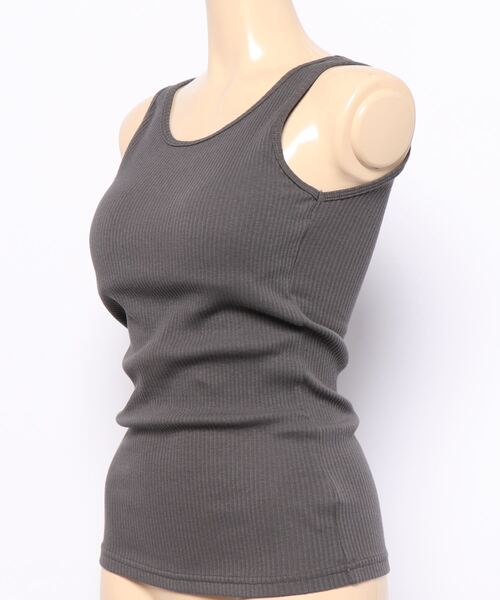 HONEYSUCKLE ROSE(ハニーサックルローズ)の「【HONEYSUCKLE ROSE】カップ付きリブタンク(タンクトップ・レディース・ライトベージュ/グリーン/ダークグレー・S/M/L)」の9枚目の写真