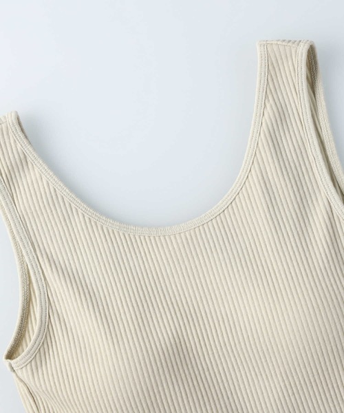 HONEYSUCKLE ROSE(ハニーサックルローズ)の「【HONEYSUCKLE ROSE】カップ付きリブタンク(タンクトップ・レディース・ライトベージュ/グリーン/ダークグレー・S/M/L)」の11枚目の写真