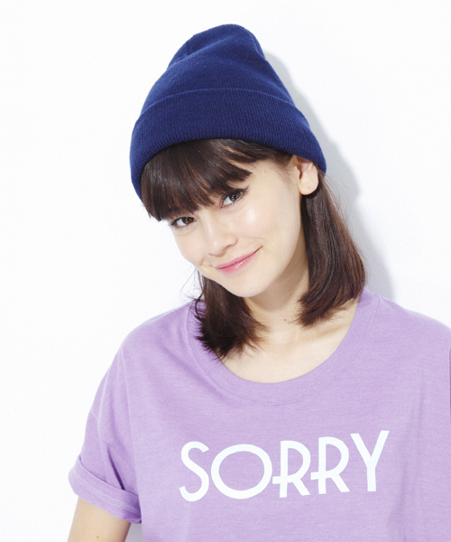 X-girl(エックスガール)の「BASIC KNIT CAP(ニットキャップ/ビーニー・レディース・ブラック/アッシュ/ピンク/ネイビー・ONE SIZE)」の1枚目の写真