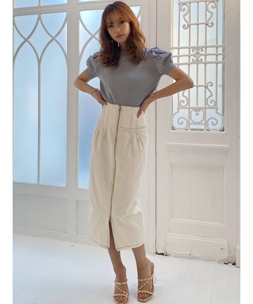 RESEXXY(リゼクシー)の「センタージップハイウエストスカート(デニムスカート・レディース・ホワイト/ピンク/インディゴブルー・SMALL/MEDIUM)」の12枚目の写真