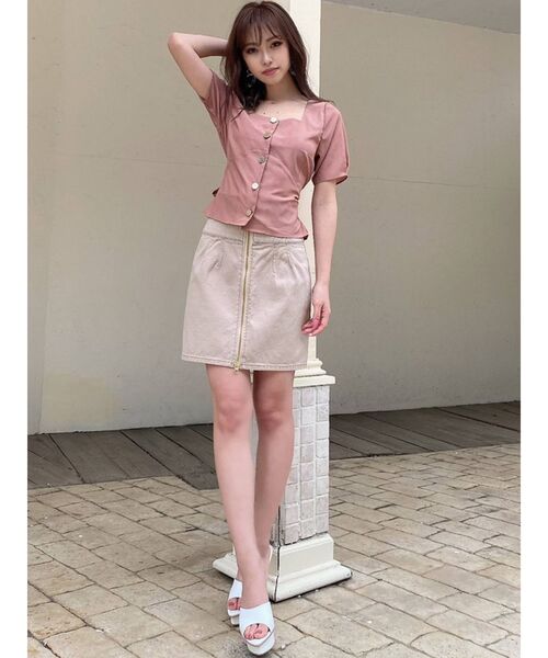 RESEXXY(リゼクシー)の「センタージップハイウエストスカート(デニムスカート・レディース・ホワイト/ピンク/インディゴブルー・SMALL/MEDIUM)」の21枚目の写真