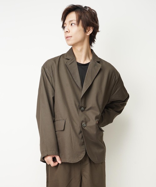 おしゃれスタ（オシャレスタ）の「TRビッグシルエットテーラードジャケット(IR)（テーラードジャケット・メンズ・その他/ベージュ/ブラック/ブルー系その他/グレイッシュベージュ/カーキ・L/M）」の5枚目の写真