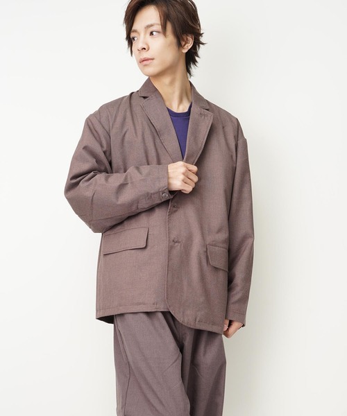 おしゃれスタ（オシャレスタ）の「TRビッグシルエットテーラードジャケット(IR)（テーラードジャケット・メンズ・その他/ベージュ/ブラック/ブルー系その他/グレイッシュベージュ/カーキ・L/M）」の4枚目の写真