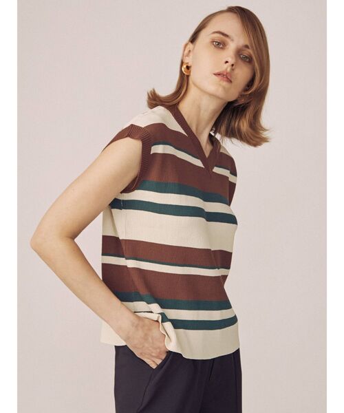 THE DAYZ TOKYO（ザデイズトーキョー）の「【THE DAYZ TOKYO】ボーダーニットタンク（ニット/セーター・レディース・ブラック/ブラウン/ブルー・FREE）」の3枚目の写真