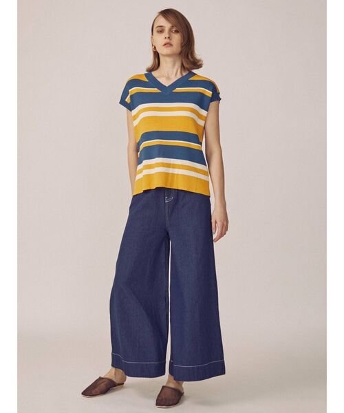 THE DAYZ TOKYO（ザデイズトーキョー）の「【THE DAYZ TOKYO】ボーダーニットタンク（ニット/セーター・レディース・ブラック/ブラウン/ブルー・FREE）」の7枚目の写真