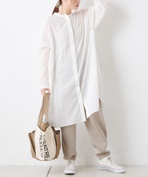 PUAL CE CIN | 綿ＰＵシャーリング比翼ワンピース(ワンピース)