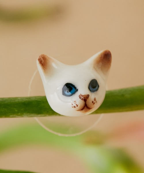 NACH（ナッシュ）の「（WEB限定あり）【NACH(ナッシュ)】ネコピアス（ピアス（両耳用）・レディース・アイボリー/ブラック系その他・FREE）」の8枚目の写真